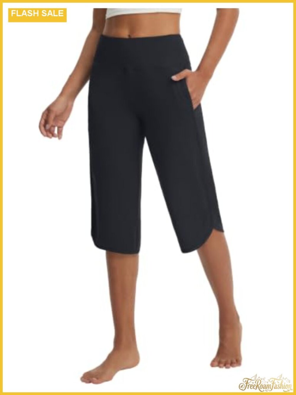 Baleaf Women's Capri Pants Pockets Straight Leg Yoga Workout 17"